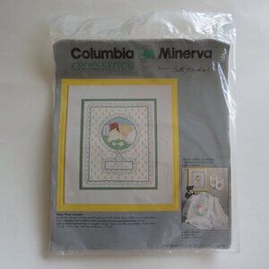 Baby Print Sampler Columbia Minerva Cross Stitch Vintage Kit #6950, 1985